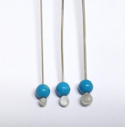 Judy Larson's Balled and Paddled Head Pins - , Findings & Components, Toggles & Clasps, Earwire & Headpin, Dapping, Dapping Jewelry, Butane Torch, Soldering, Solder, balled and paddle headpins